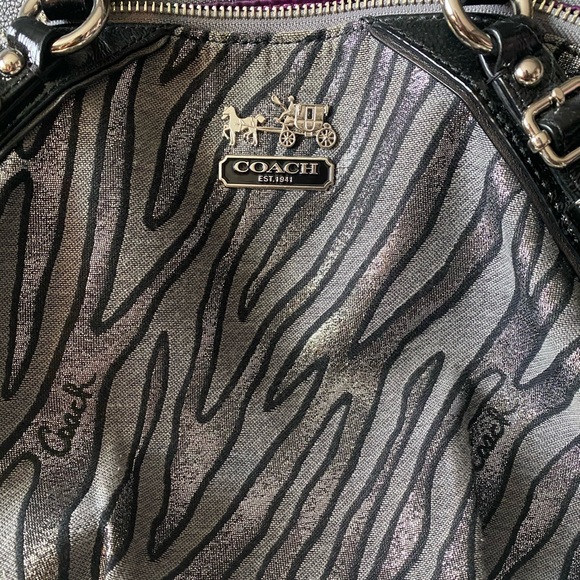 Coach Madison Sophia Lurex Zebra Jacquard Bag - Picture 2 of 5